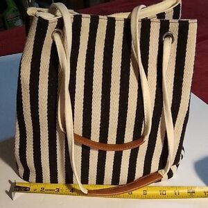 Striped Black and White Women's Bag
